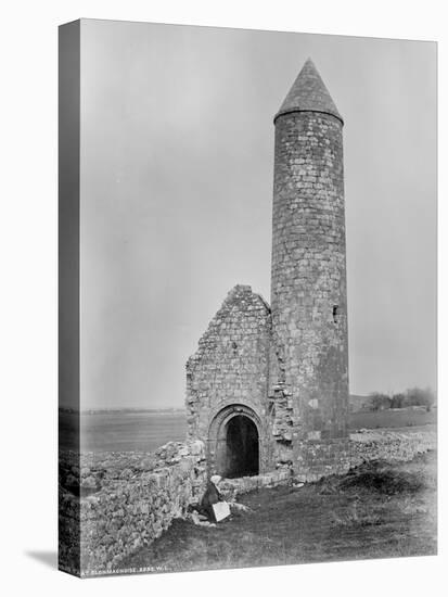 One of the Round Towers and a Section of the Ruins at Clonmacnoise, County Offaly, Ireland, C.1890-Robert French-Premier Image Canvas