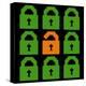 Online Web Security Concept Represented in 8-Bit Pixel-Art Padlock Icons-wongstock-Stretched Canvas