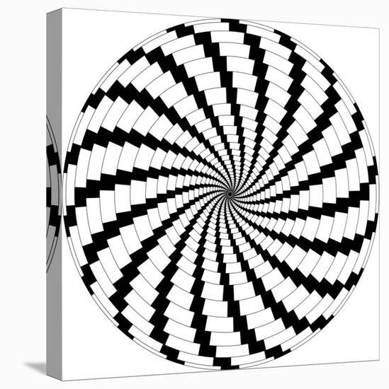 Op Art Rotating Windmills Black and White-Luis Stortini Sabor aka CVADRAT-Stretched Canvas