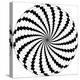 Op Art Rotating Windmills Black and White-Luis Stortini Sabor aka CVADRAT-Stretched Canvas