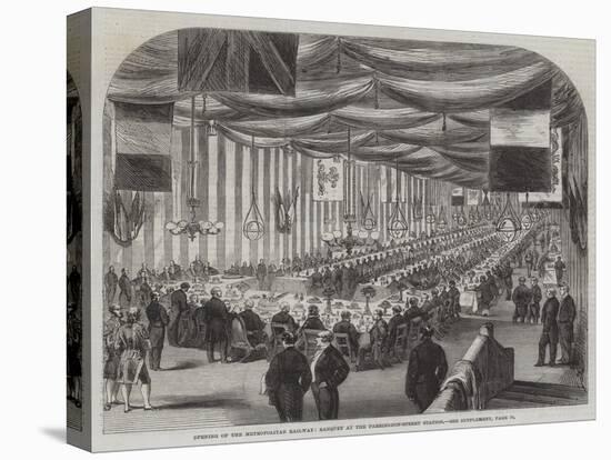 Opening of the Metropolitan Railway, Banquet at the Farringdon-Street Station-null-Premier Image Canvas