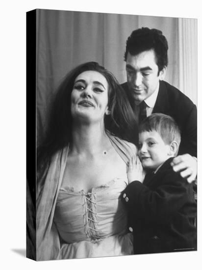 Opera Singer Joan Sutherland with Her Family backstage in "Lucia Di Lammermoor"-Alfred Eisenstaedt-Premier Image Canvas