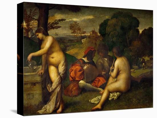 Or Giorgione, Concert in the Open Air-Titian (Tiziano Vecelli)-Premier Image Canvas