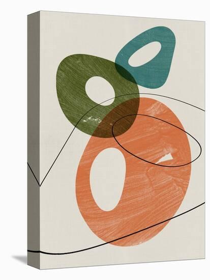 Orange and Olive Abstract Shapes-Eline Isaksen-Stretched Canvas