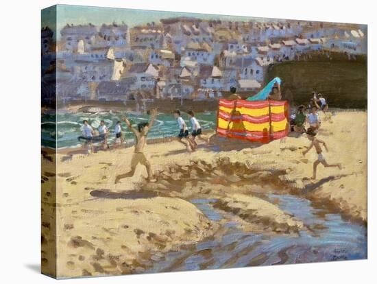 Orange and Yellow Windbreak, St Ives, 2010 (Oil on Canvas)-Andrew Macara-Premier Image Canvas