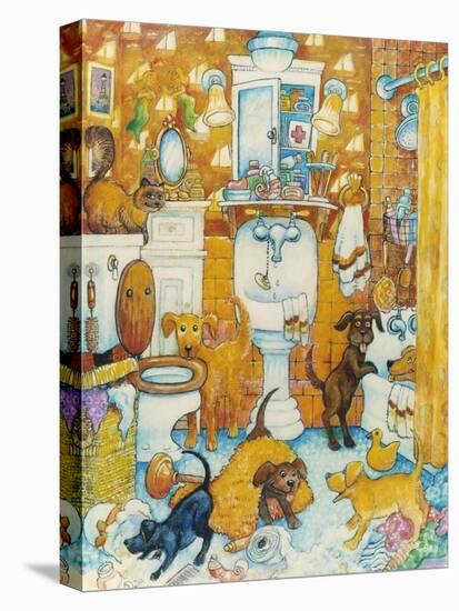 Orange Bathroom Pups-Bill Bell-Premier Image Canvas