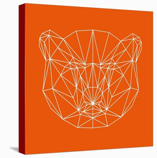 Orange Bear Polygon-Lisa Kroll-Stretched Canvas