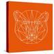 Orange Bear Polygon-Lisa Kroll-Stretched Canvas