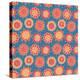 Orange Blue Doodle Seamless Flower Pattern-nad_o-Stretched Canvas