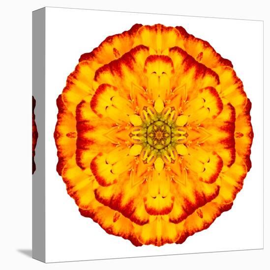 Orange Concentric Marigold Mandala Flower-tr3gi-Stretched Canvas