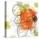 Orange Liquid Flower-Jan Weiss-Stretched Canvas