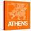 Orange Map of Athens-NaxArt-Stretched Canvas