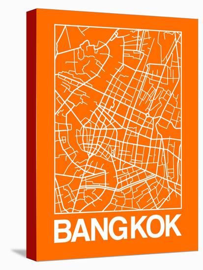 Orange Map of Bangkok-NaxArt-Stretched Canvas