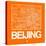 Orange Map of Beijing-NaxArt-Stretched Canvas