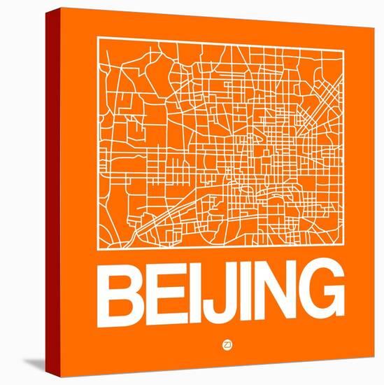 Orange Map of Beijing-NaxArt-Stretched Canvas