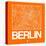 Orange Map of Berlin-NaxArt-Stretched Canvas