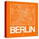 Orange Map of Berlin-NaxArt-Stretched Canvas