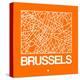 Orange Map of Brussels-NaxArt-Stretched Canvas