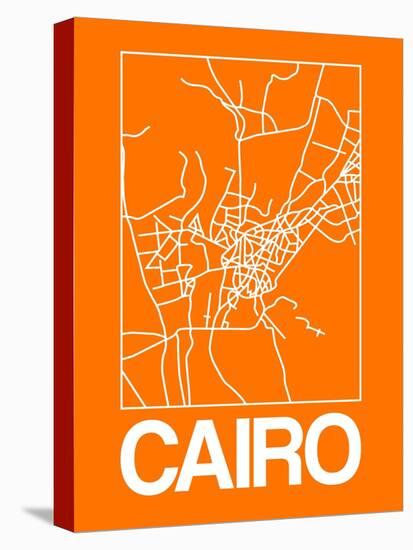 Orange Map of Cairo-NaxArt-Stretched Canvas