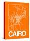 Orange Map of Cairo-NaxArt-Stretched Canvas