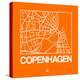 Orange Map of Copenhagen-NaxArt-Stretched Canvas