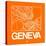 Orange Map of Geneva-NaxArt-Stretched Canvas