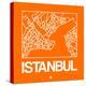 Orange Map of Istanbul-NaxArt-Stretched Canvas