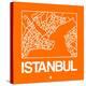 Orange Map of Istanbul-NaxArt-Stretched Canvas