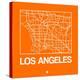 Orange Map of Los Angeles-NaxArt-Stretched Canvas