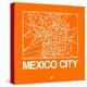 Orange Map of Mexico City-NaxArt-Stretched Canvas