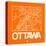 Orange Map of Ottawa-NaxArt-Stretched Canvas