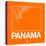 Orange Map of Panama-NaxArt-Stretched Canvas