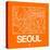 Orange Map of Seoul-NaxArt-Stretched Canvas