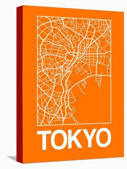 Orange Map of Tokyo-NaxArt-Stretched Canvas