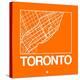 Orange Map of Toronto-NaxArt-Stretched Canvas