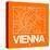 Orange Map of Vienna-NaxArt-Stretched Canvas