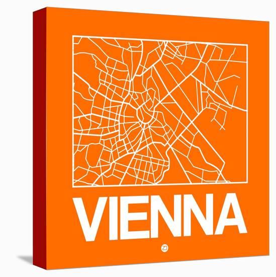 Orange Map of Vienna-NaxArt-Stretched Canvas