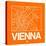 Orange Map of Vienna-NaxArt-Stretched Canvas