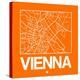 Orange Map of Vienna-NaxArt-Stretched Canvas