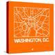Orange Map of Washington, D.C.-NaxArt-Stretched Canvas