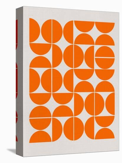 Orange Mid Century Composition-Eline Isaksen-Stretched Canvas