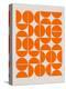 Orange Mid Century Composition-Eline Isaksen-Stretched Canvas