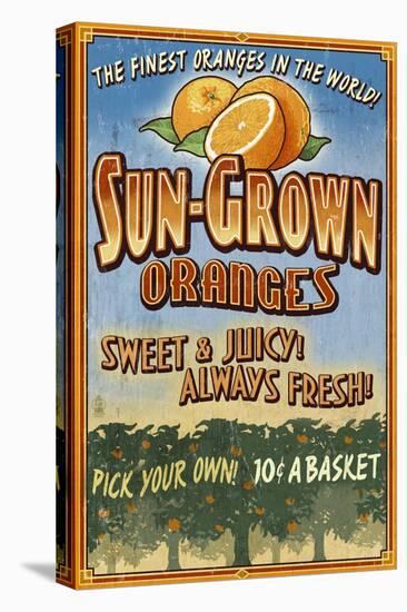 Orange Orchard - Vintage Sign-Lantern Press-Stretched Canvas