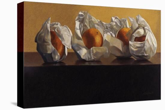 Oranges Wrapped in White Paper-Helen J. Vaughn-Premier Image Canvas