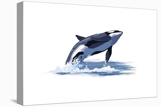 Orca Whale - Icon-Lantern Press-Stretched Canvas