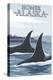 Orca Whales No.1, Homer, Alaska-Lantern Press-Stretched Canvas