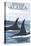 Orca Whales No.1, Kodiak, Alaska-Lantern Press-Stretched Canvas