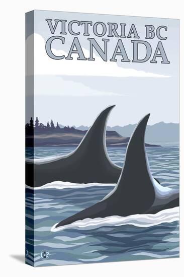 Orca Whales No.1, Victoria, BC Canada-Lantern Press-Stretched Canvas