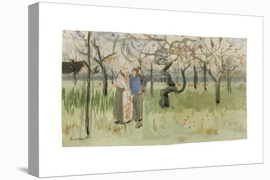 Orchard in Blossom with Two Figures: Spring-Vincent van Gogh-Premier Image Canvas