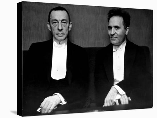 Orchestral Conductor Bruno Walter and Composer Pianist Sergei Rachmaninoff Relaxing Performance-Alfred Eisenstaedt-Premier Image Canvas